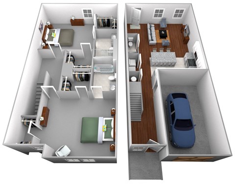 2 Bedroom Townhome with a Garage